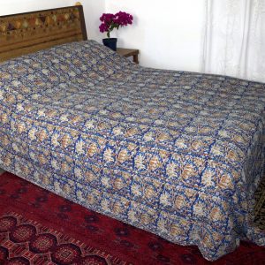 Kantha stitched block print throw no.1