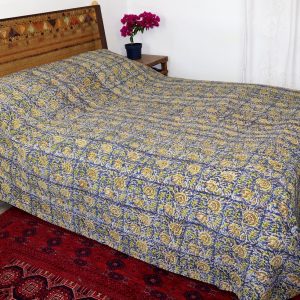 Kantha stitched block print throw no.3