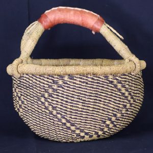 Colourful woven basket with handle