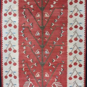 Colourful patterned kilim with geometric design
