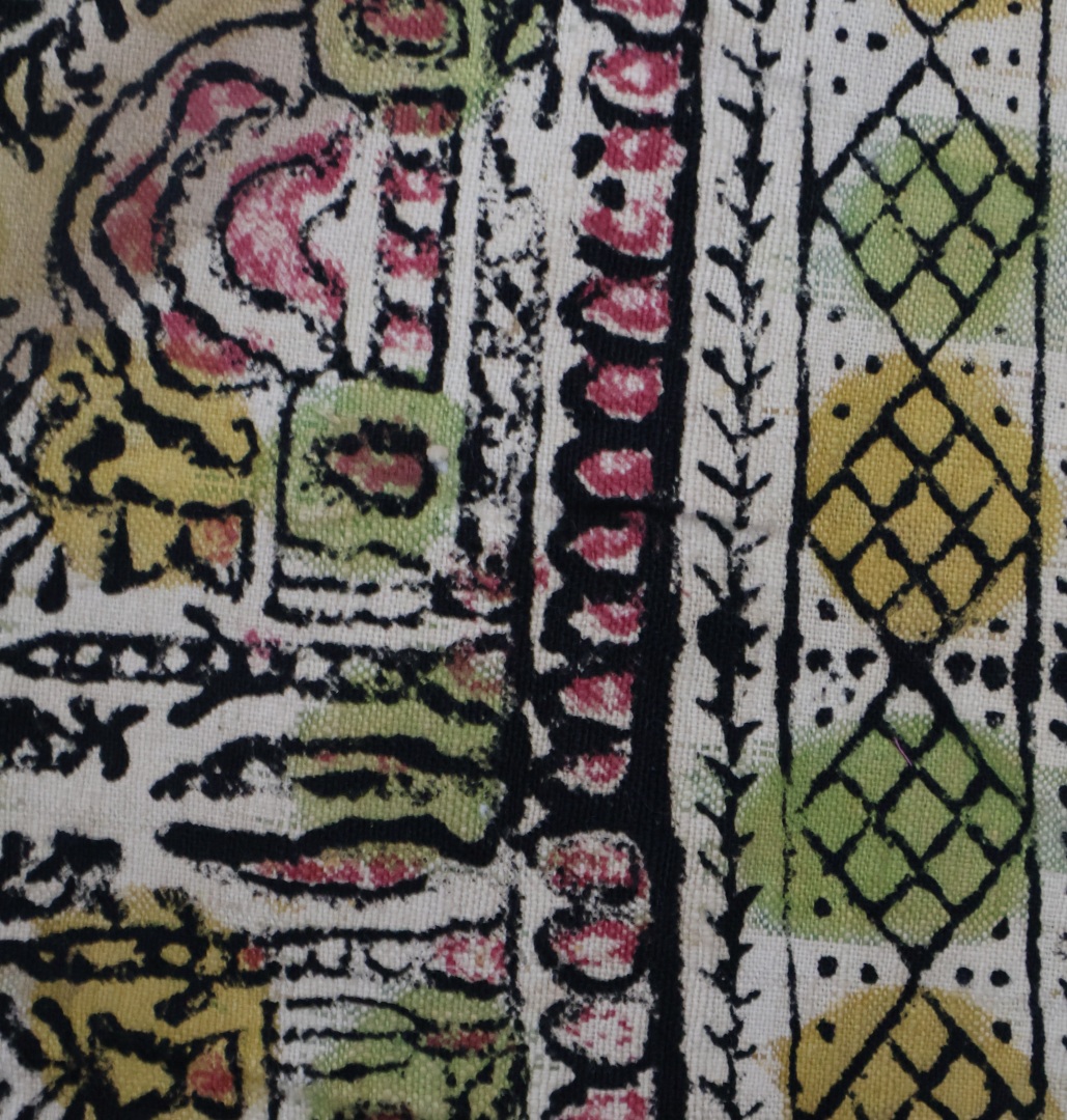 Colourful floral patterned textile design