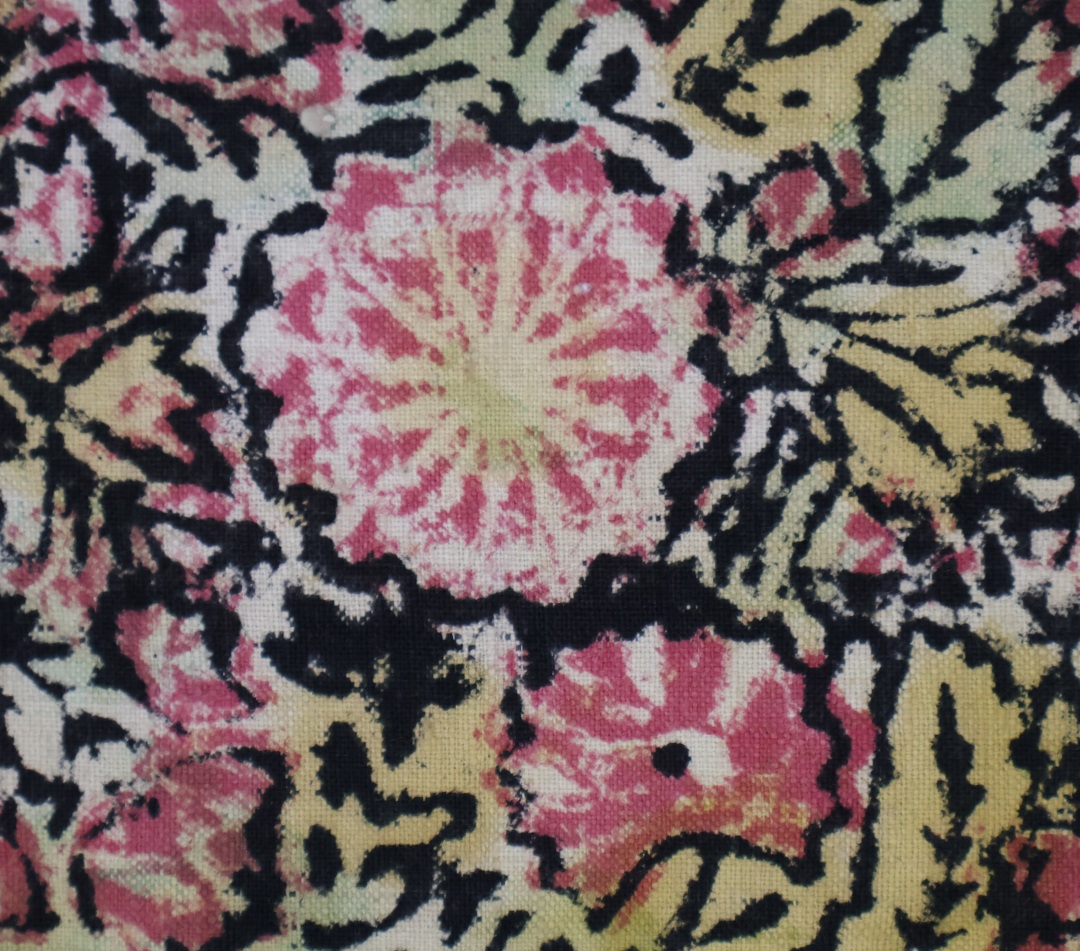 Colourful floral patterned textile design
