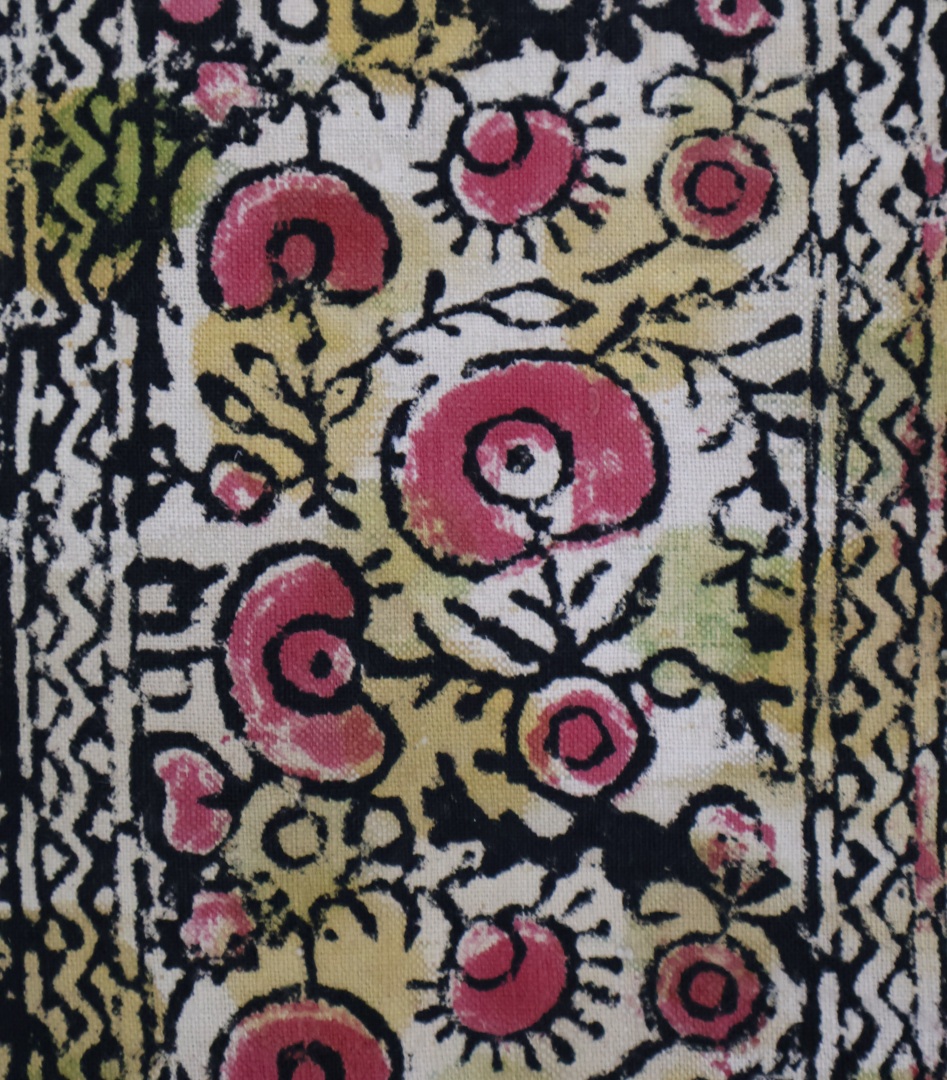 Colourful floral patterned textile design