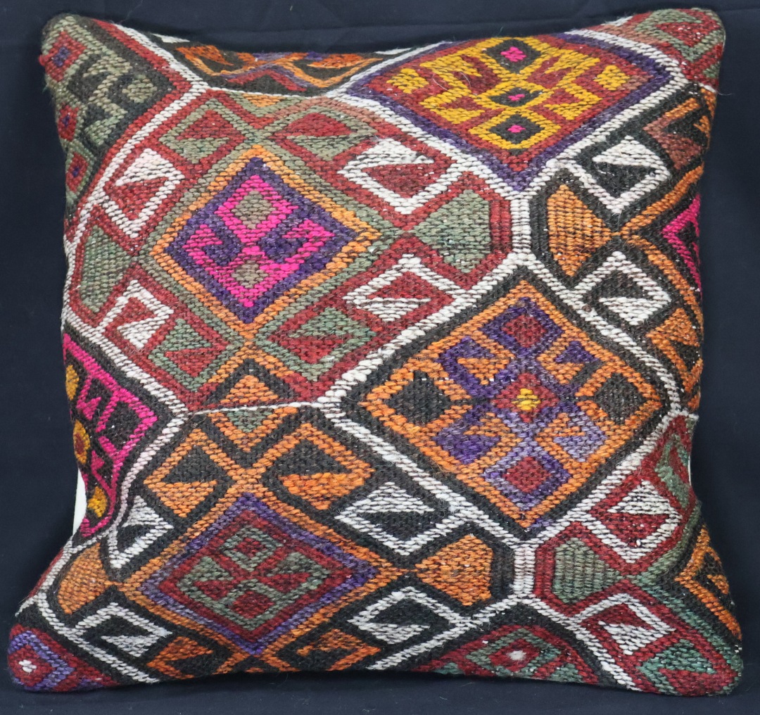 Colourful patterned decorative cushion