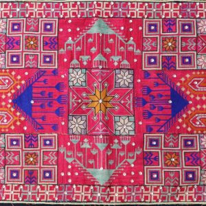 Colourful geometric textile pattern design