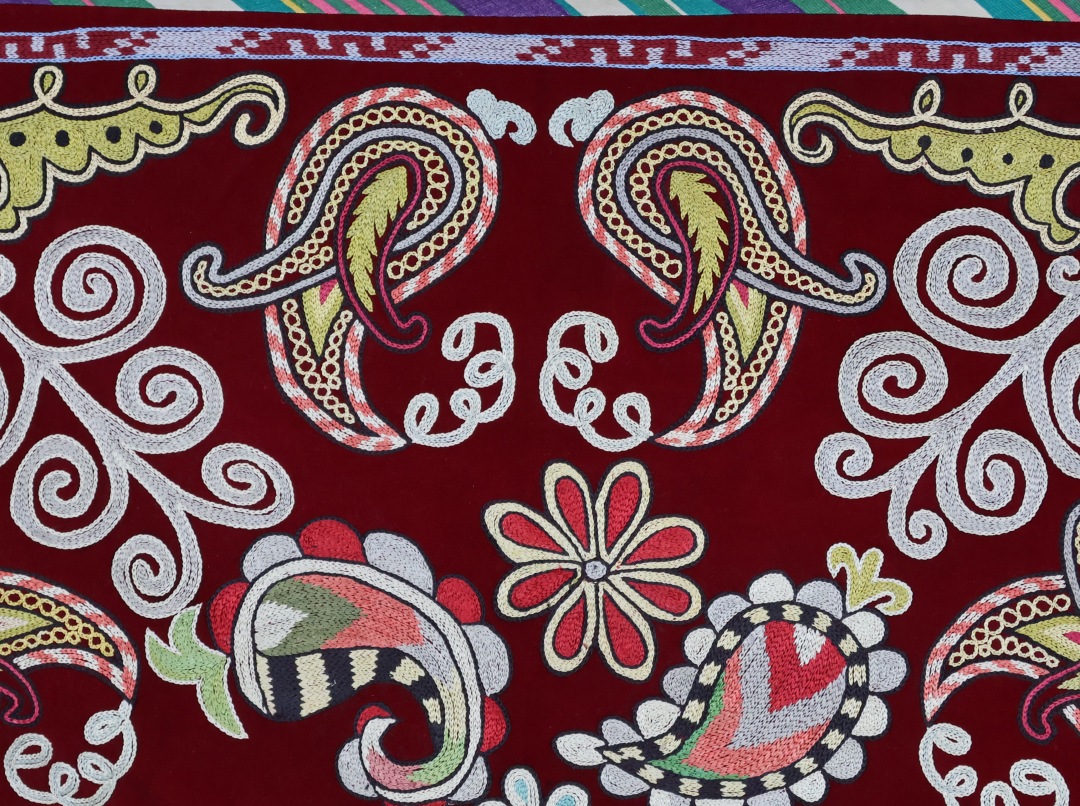 Colourful paisley patterned textile design