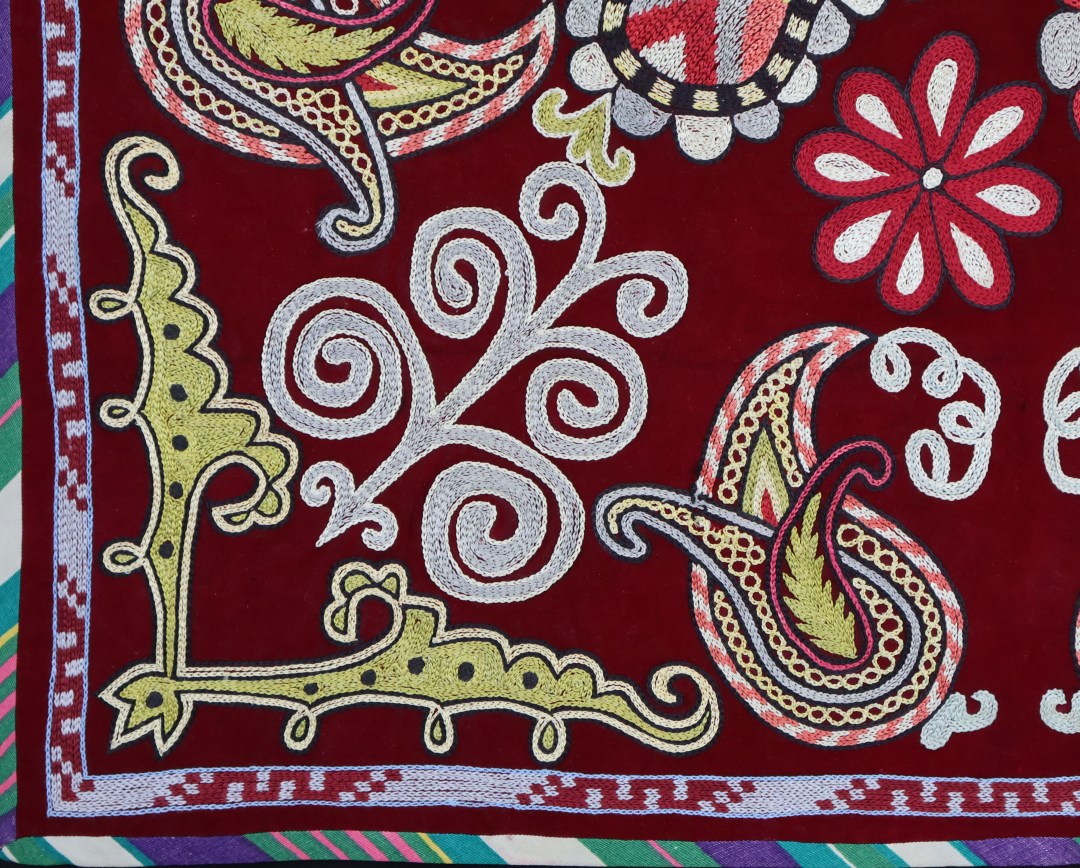 Colourful paisley patterned textile design