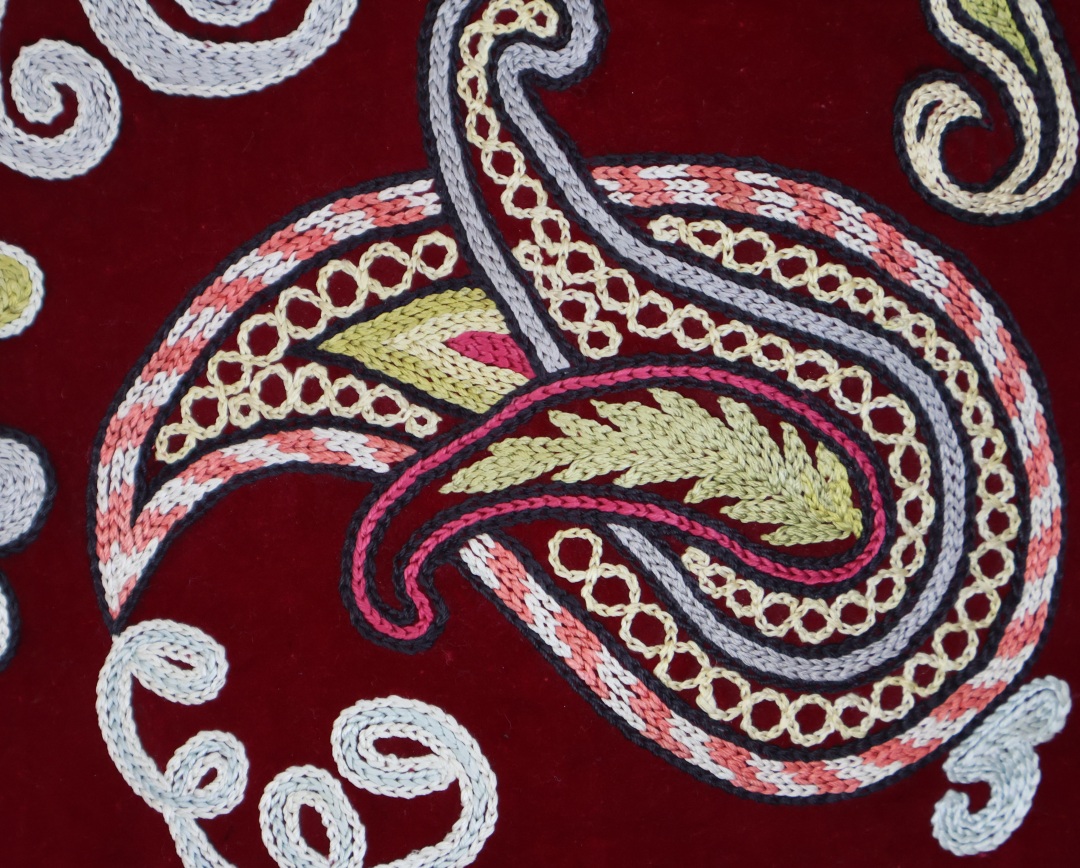 Colourful paisley patterned textile design