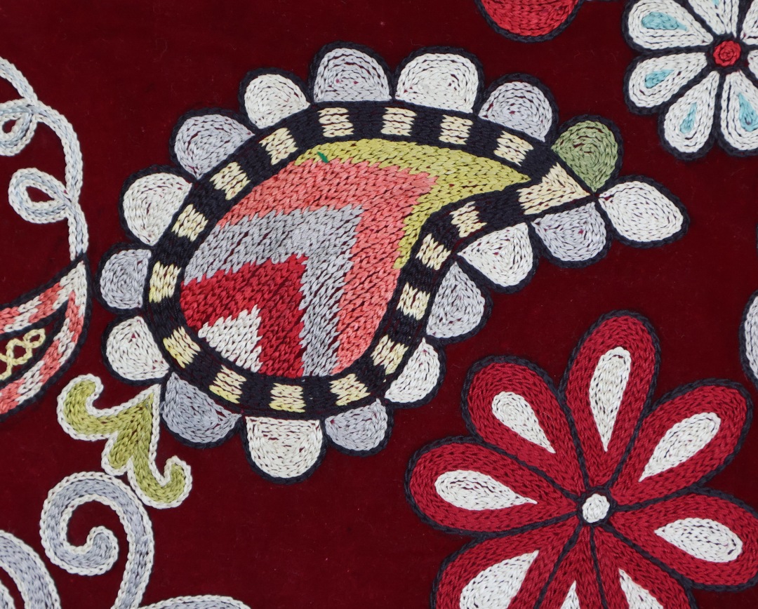Colourful paisley patterned textile design