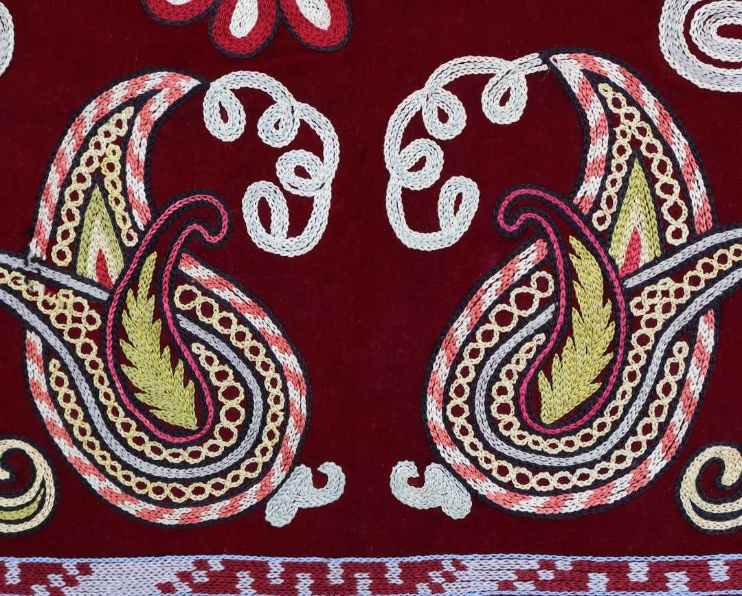 Colourful paisley patterned textile design
