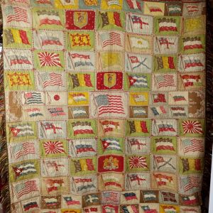 Colourful quilt with various flags