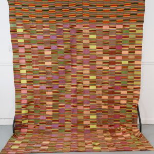 Colourful patterned textile hanging display