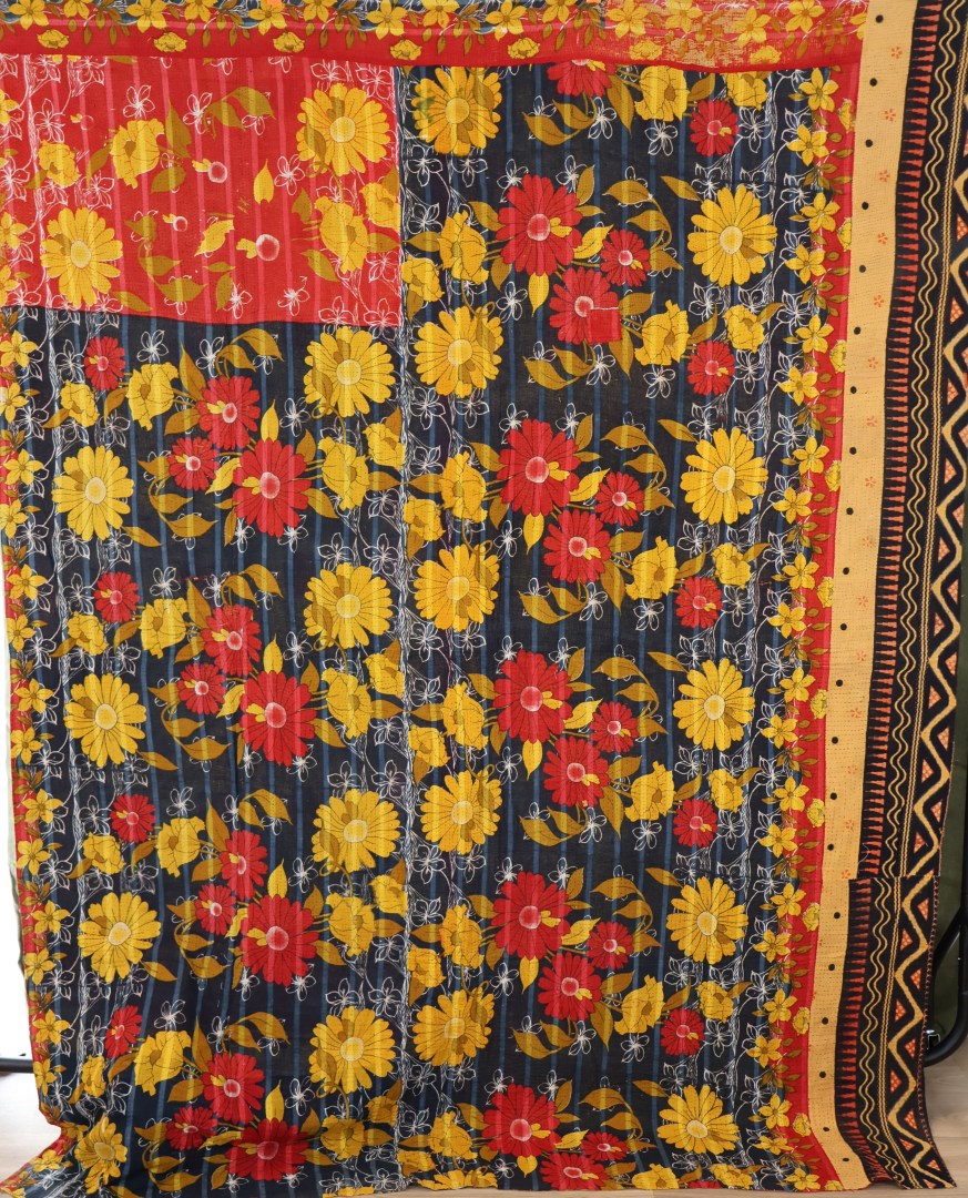 Vibrant floral patterned fabric design