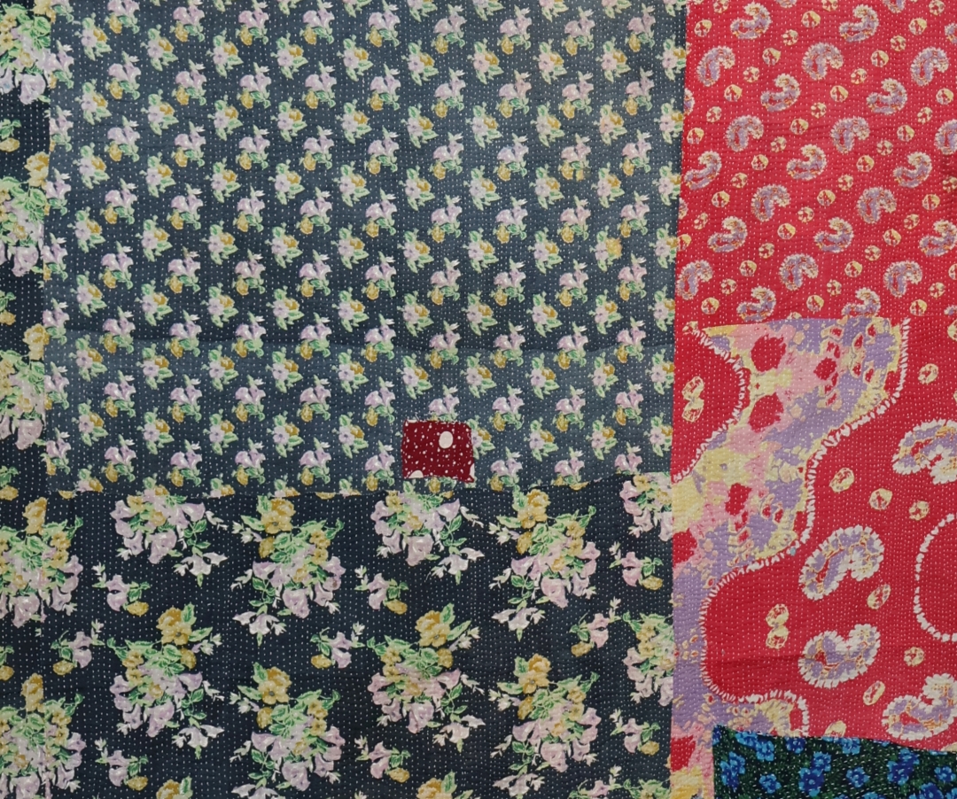 Colourful patchwork fabric design